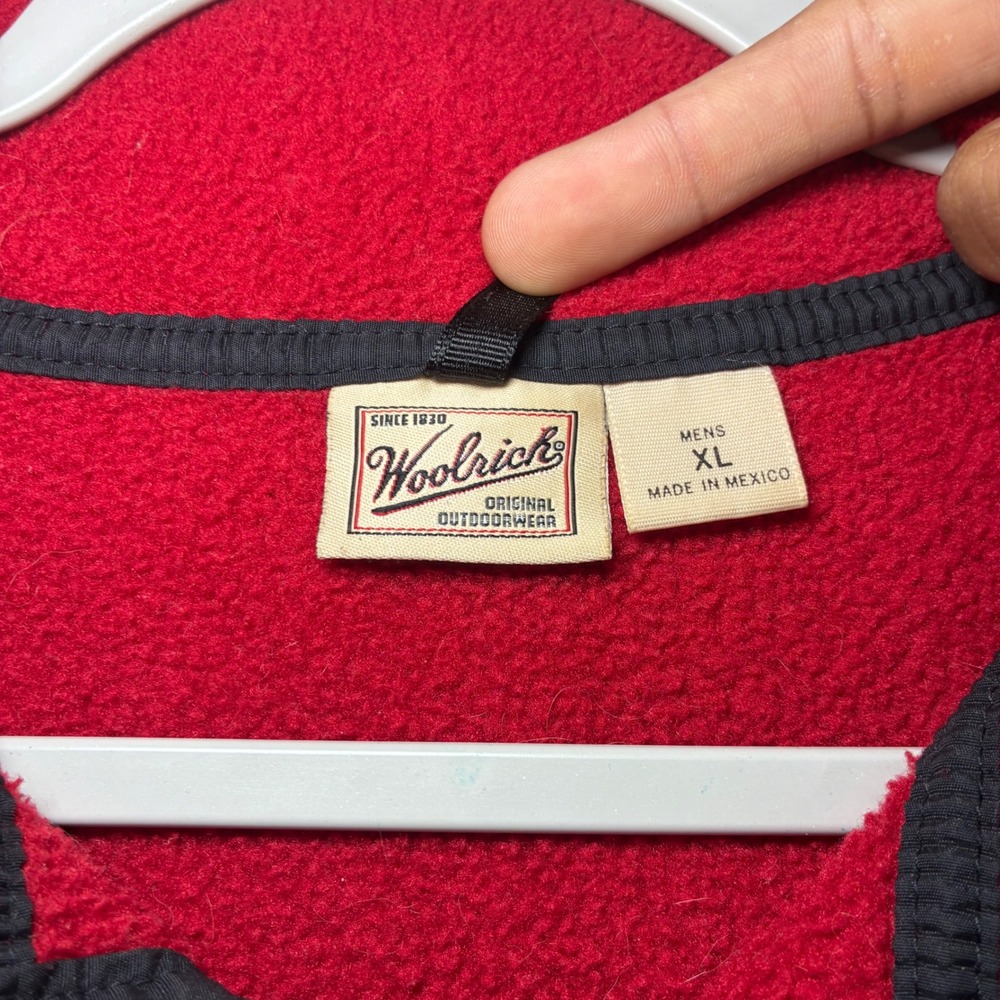 Woolrich University Georgia Fleece Pullover Men XL Red Polartec Quarter Snap Y2K - Picture 5 of 8